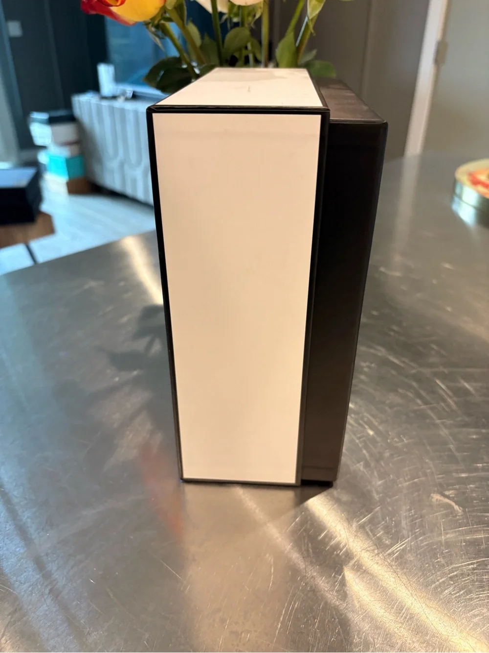 CHANEL White and Black Logo Storage Box